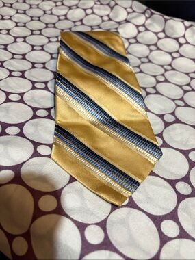 Stafford Gold and Blue Diagonal Stripe Tie